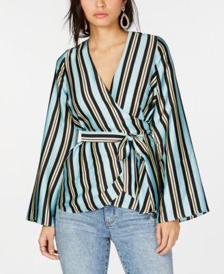 I.n.c. Striped Wrap Top - TopLine Fashion Lounge