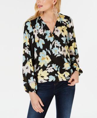 I.n.c. Floral Surplice Top - TopLine Fashion Lounge