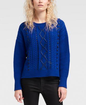 L/S CREW NECK CABLE PO W - TopLine Fashion Lounge