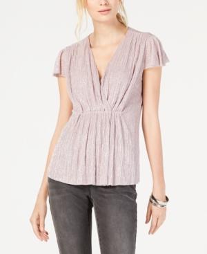 I.n.c. Pleated Metallic Cap-Sleeve Top - TopLine Fashion Lounge