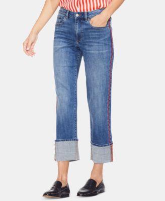 CUFFED STRAIGHT LEG JEAN - TopLine Fashion Lounge