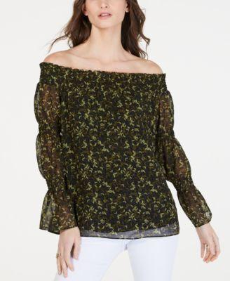 Michael Michael Kors Smocked Off-The-Shoulder Top - TopLine Fashion Lounge