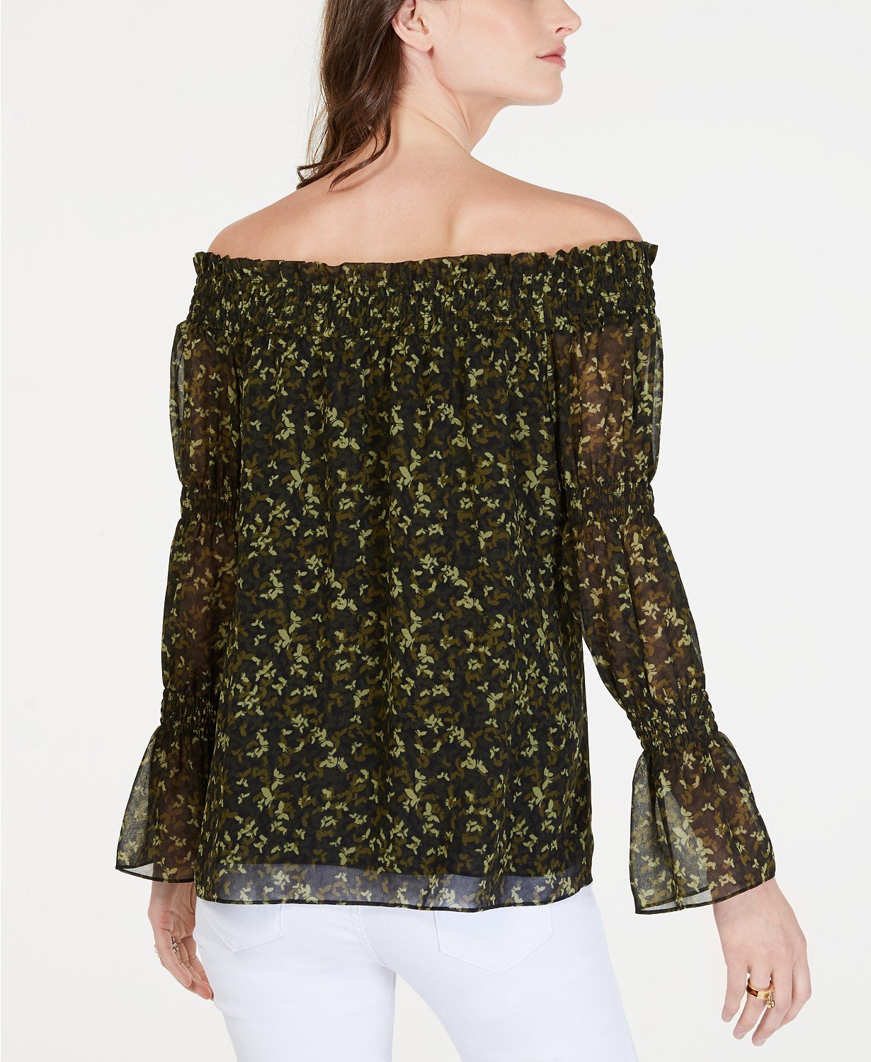 Michael Michael Kors Smocked Off-The-Shoulder Top - TopLine Fashion Lounge