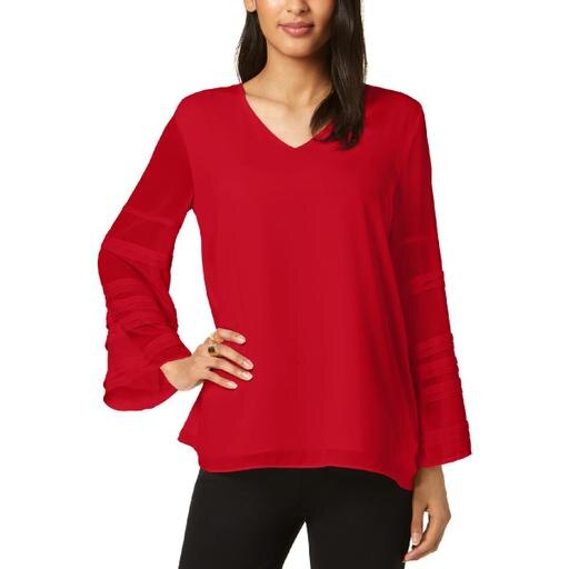 Alfani Solid Layered-Sleeve Top