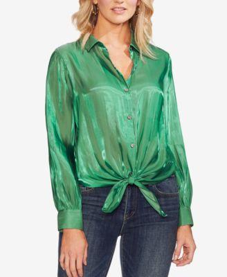 Vince Camuto Tie-Hem Button-Down Top - TopLine Fashion Lounge