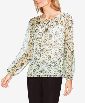 Vince Camuto Printed Mesh Top - TopLine Fashion Lounge