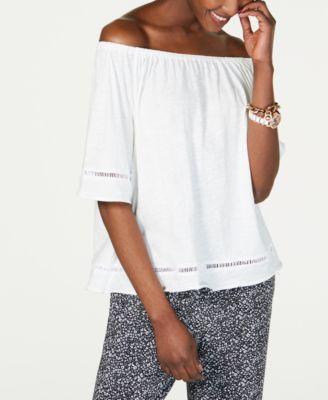 Michael Michael Kors Off-The Shoulder Cotton Top - TopLine Fashion Lounge