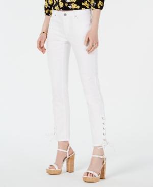 Michael Michael Kors Grommet Laced-Hem Skinny Jeans, Regular & Petite - TopLine Fashion Lounge