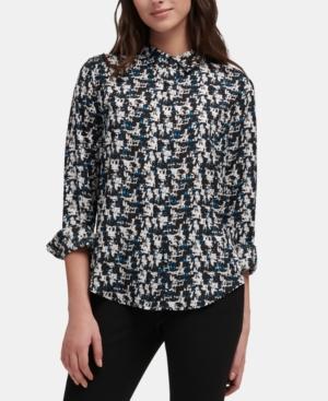 Dkny Abstract-Print Collared Shirt - TopLine Fashion Lounge