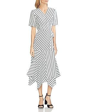 Vince Camuto Striped Handkerchief Wrap Dress - TopLine Fashion Lounge