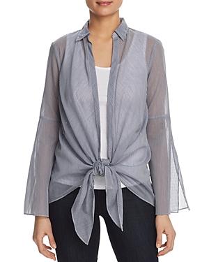 Kenneth Cole Womens Long Sleeves Striped Blouse - TopLine Fashion Lounge