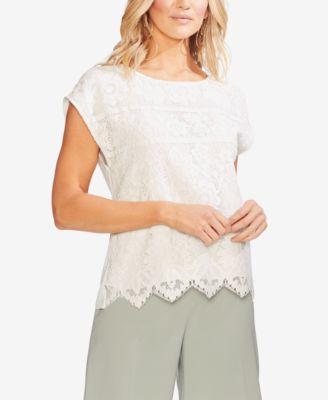 Vince Camuto Lace Stripe Blouse - TopLine Fashion Lounge