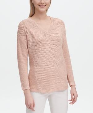 Calvin Klein Womens Knit V-Neck Pullover Sweater - TopLine Fashion Lounge