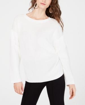 INC Womens Ivory Long Sleeve Jewel Neck Sweater Size: M - TopLine Fashion Lounge