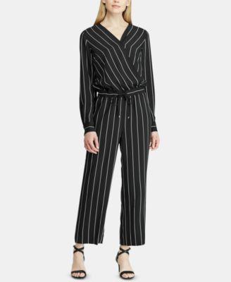 Lauren Ralph Lauren Pinstriped Cropped Jumpsuit - TopLine Fashion Lounge