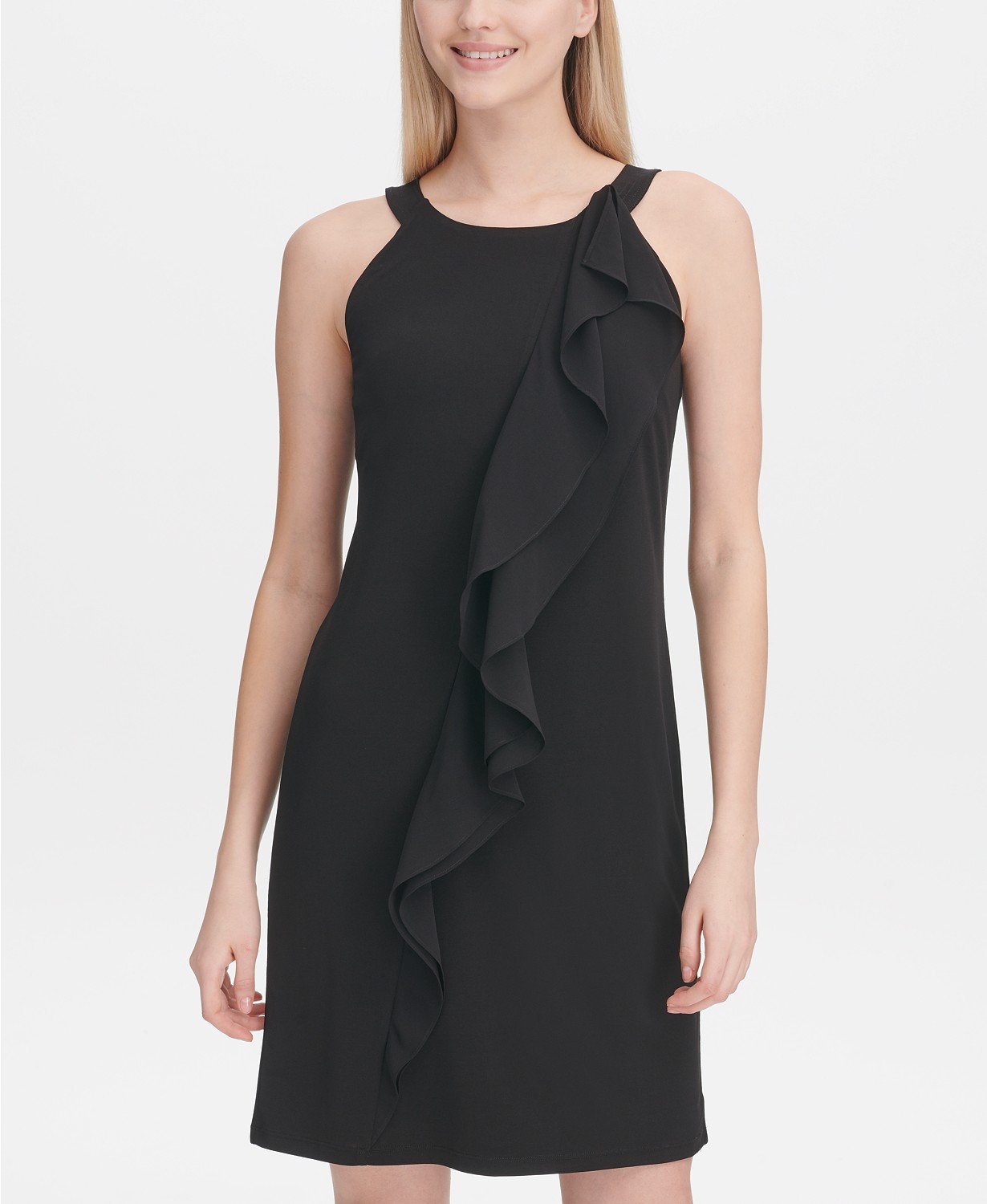Calvin Klein Ruffled Halter Dress - TopLine Fashion Lounge