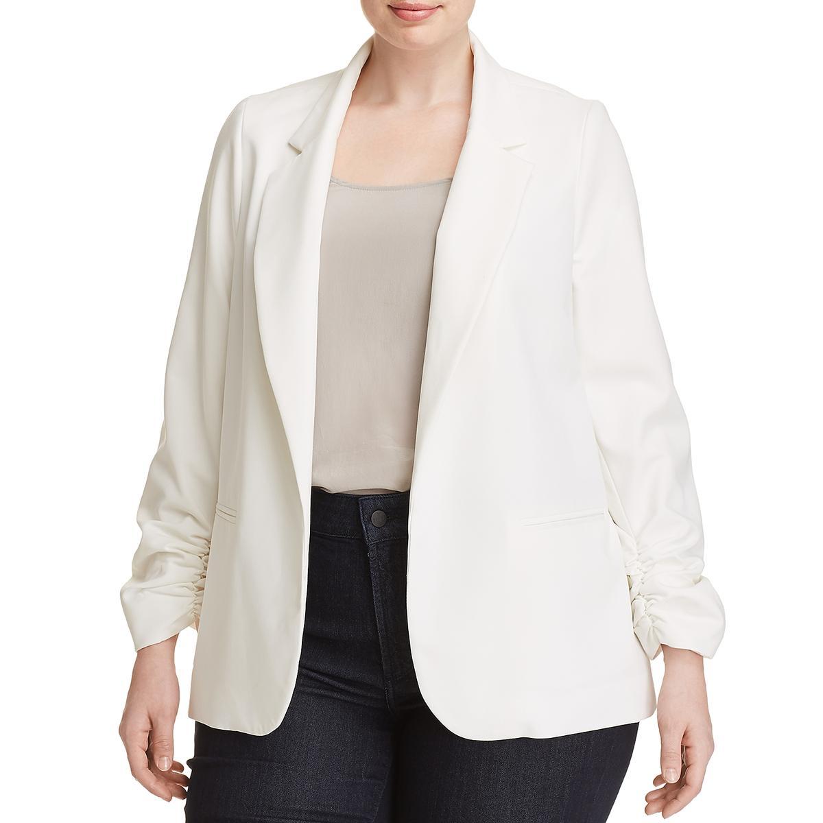 Love. Ady Womens Plus Business Open-Front Blazer