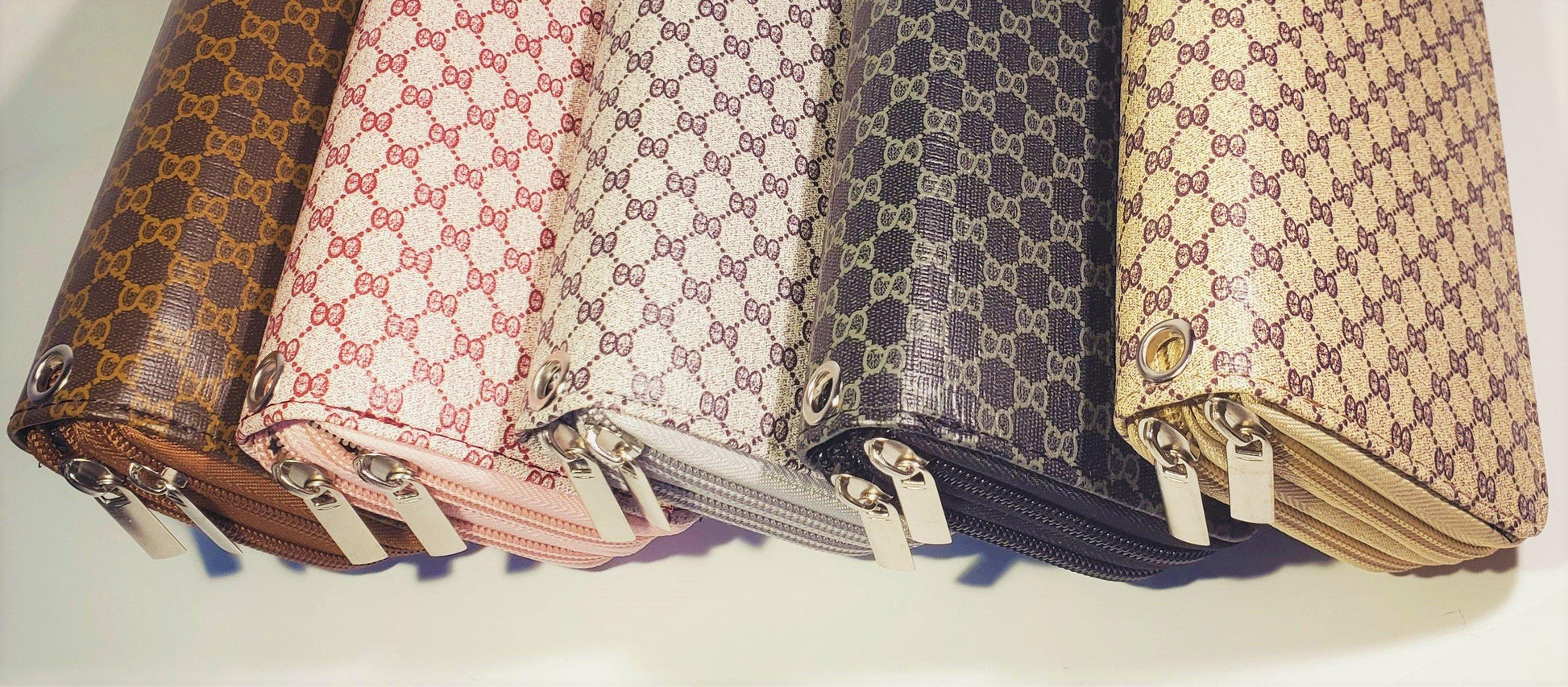 Women Leather Wallet Card Holder Phone Holder Double Zip Wrist Band  Clutch Purse Handbag - TopLine Fashion Lounge