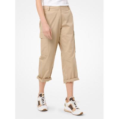 MICHAEL Michael Kors Cotton-Twill Cargo Pants Natural - TopLine Fashion Lounge