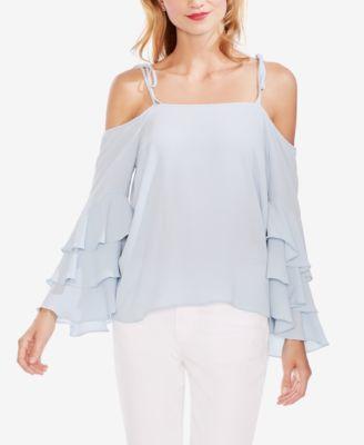 Vince Camuto Tiered Ruffle-Sleeve Top - TopLine Fashion Lounge