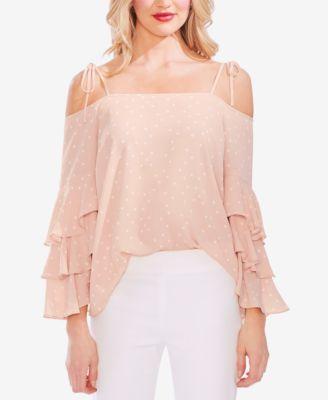 Vince Camuto Ruffled Cold-Shoulder Top - TopLine Fashion Lounge