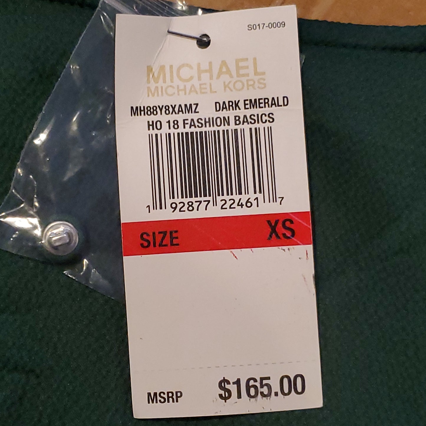MICHAEL KORS Womens Green Raglan V Neck Above The Knee Fit + Flare Party Dress