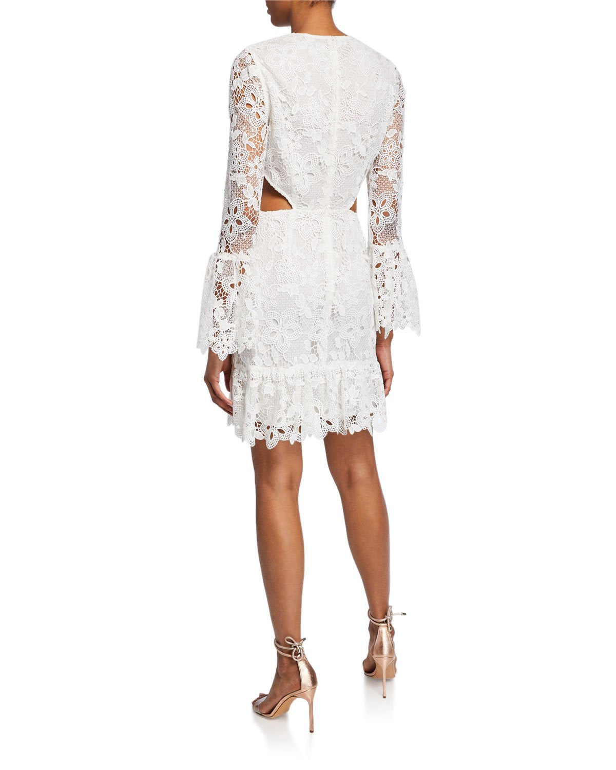 Isabel Floral Lace Long-Sleeve Cocktail Dress - 
