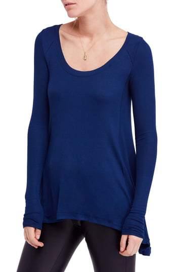 Free People January Ribbed Scoop-Neck T-Sh Navy M - 