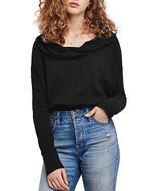 FREE PEOPLE Womens Black Wildcat Thermal Long Sleeve Cowl Neck Top - 