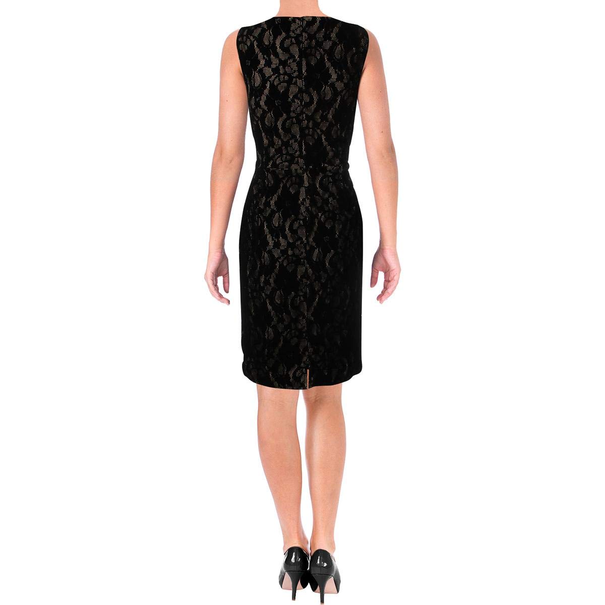 Ralph Lauren Womens Velvet Lace Sheath Dress - 16