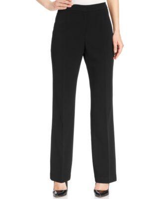 ASPER Womens Navy Crepe Straight leg Pants - TopLine Fashion Lounge