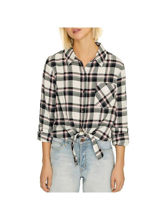 Sanctuary Womens Haley Tie Front Plaid Blouse - TopLine Fashion Lounge