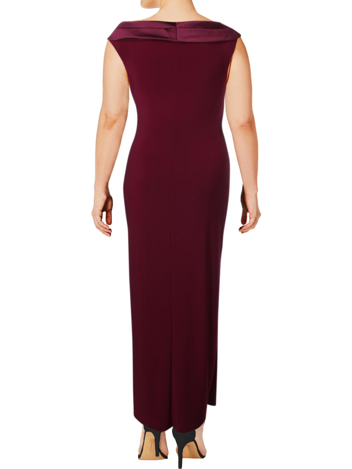 Lauren Ralph Lauren Womens Leonette Off-The-Shoulder Sheath Evening Dress