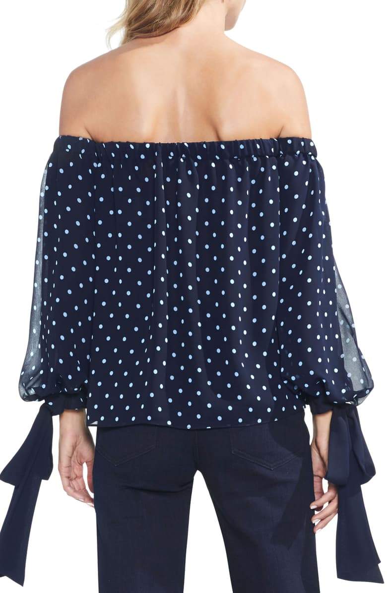 Vince Camuto Off The Shoulder Tie Sleeve Blouse