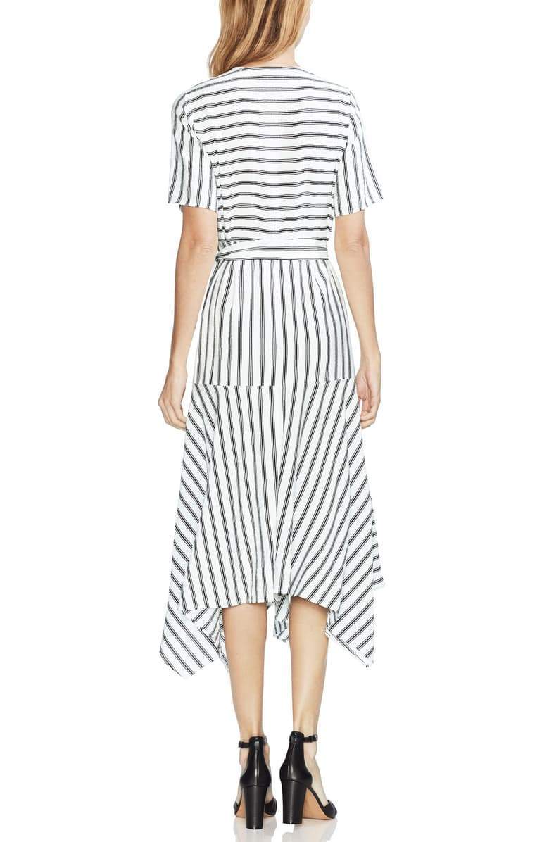 Vince Camuto Striped Handkerchief Wrap Dress - TopLine Fashion Lounge