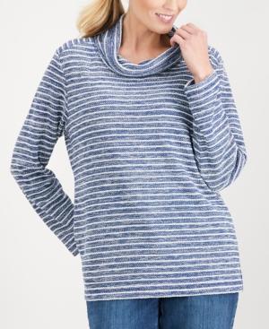 Karen Scott Cowl-Neck Top Heather Indigo XXL - 