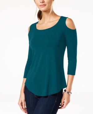 JM Collection Cold-Shoulder Top