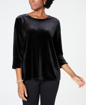 Charter Club Velvet Top Deep Black L - TopLine Fashion Lounge