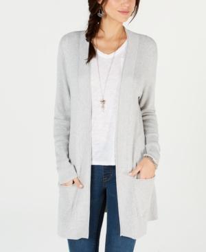 Style Co Petite Waffle Thermal Long Car Light Grey Heather PM