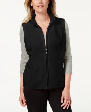 Karen Scott Stand Collar Vest Created for Deep Black XL