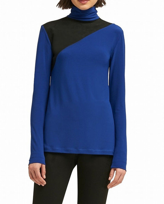 DKNY  Womens Turtleneck Colorblocked Stretch L - TopLine Fashion Lounge