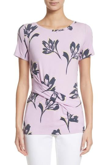 Women's St. John Women's Collection Falling Flower Print Jersey Tee