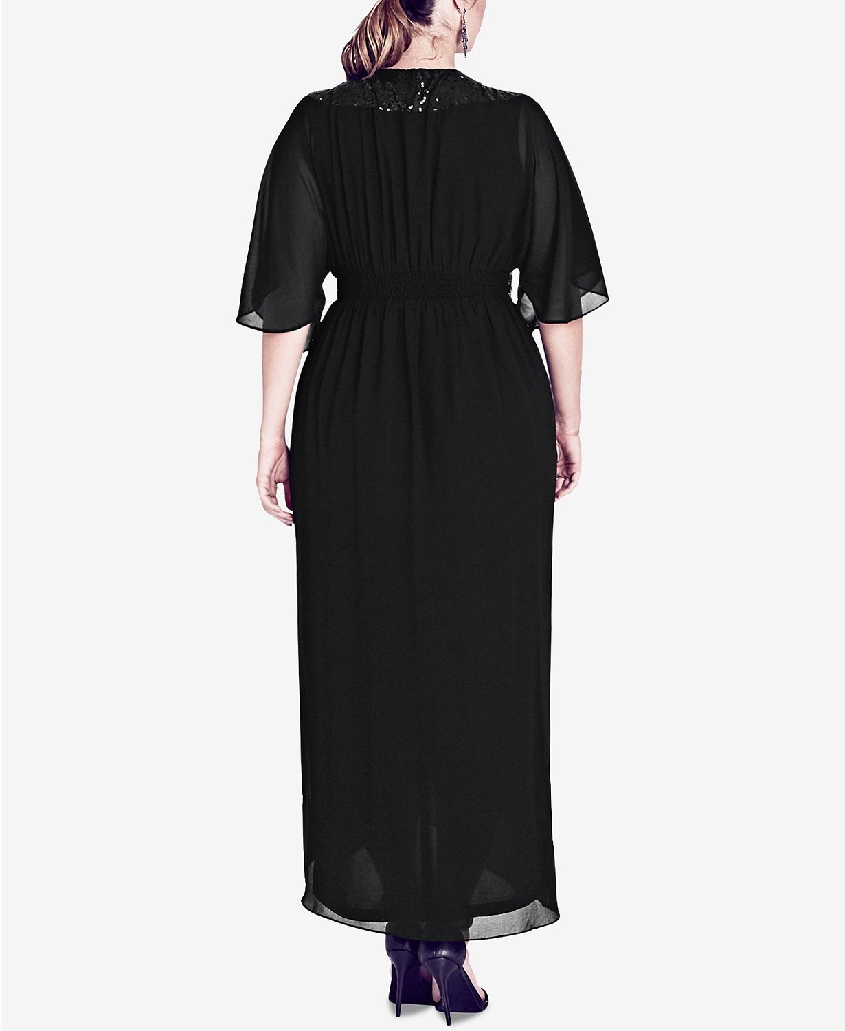 City Chic Trendy Plus Size Sequined Wrap Maxi Dress - TopLine Fashion Lounge