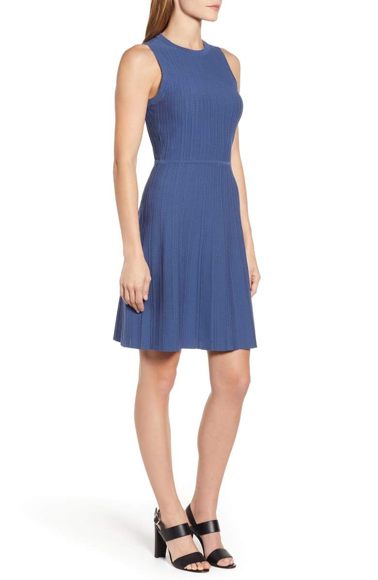 Women's Anne Klein Textured Fit & Flare Dress, Size Small - TopLine Fashion Lounge