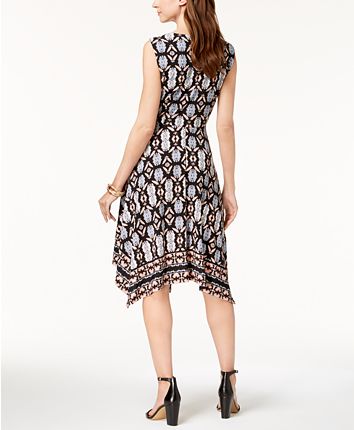 JM Collection Embellished Handkerchief-Hem Dress