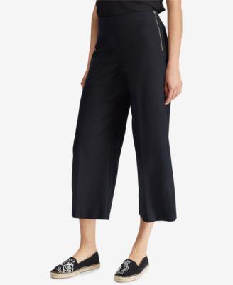 Lauren Ralph Lauren Petite Wide-Leg Pants - Black 14P - TopLine Fashion Lounge