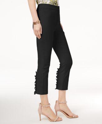 INC Womens White Ruffled Wear to Work Pants