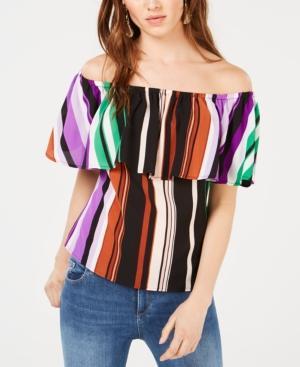 Bar Iii Striped Off-The-Shoulder Top - TopLine Fashion Lounge