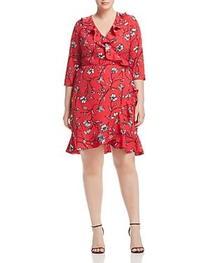 Junarose Womens Floral Print Three-Quarter Sleeves Wrap Dress - TopLine Fashion Lounge