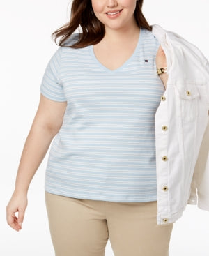 Tommy Hilfiger Plus Size Cotton Striped T-Shirt